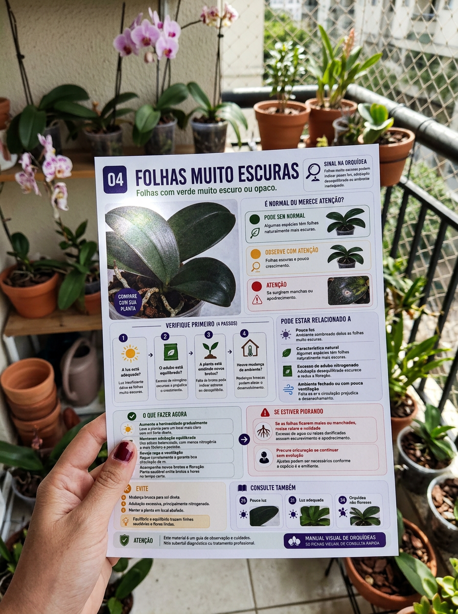 Ficha impressa segurada diante de orquídeas